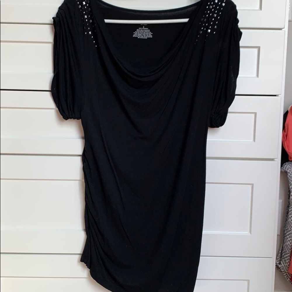 Maternity top with studded shoulders